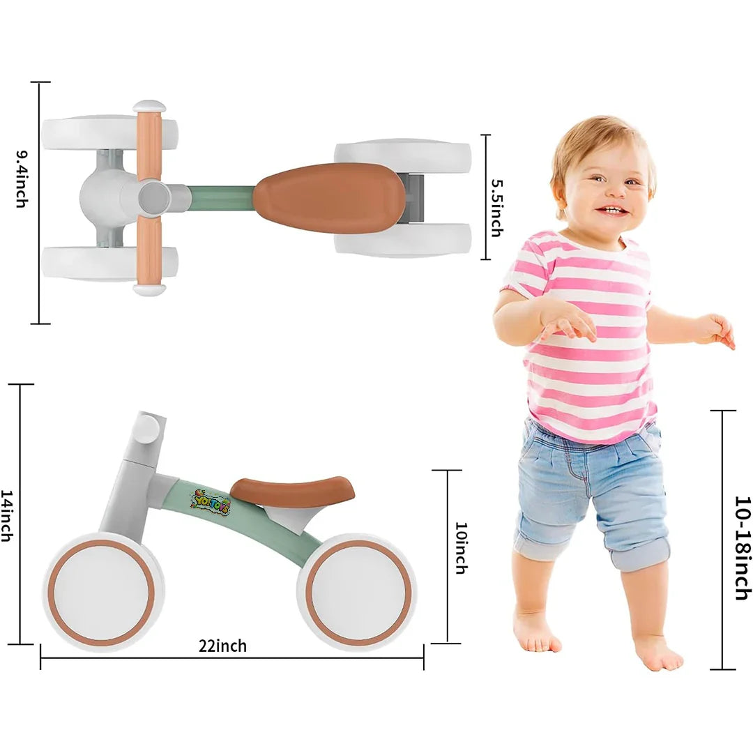 Isseyco™ My First Ride 4-Wheel Balance Bike for Toddlers